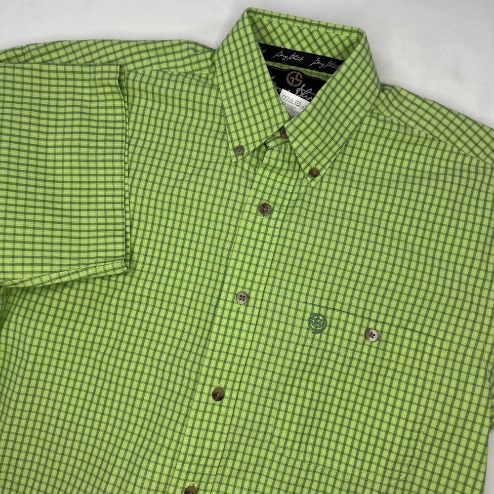 Wrangler George Strait Shirt Men's‎ Small Green Plaid S/S Button Down Western